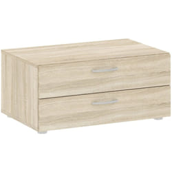 Cassettiera Piatto, Settimino multiuso, Comò camera da letto, Mobile con cassetti, 74x52 h35 cm, Rovere - Dmora