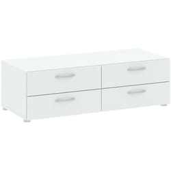 Cassettiera Gignod, Settimino multiuso, Comò camera da letto, Mobile con cassetti, 111x52 h35 cm, Bianco - Dmora