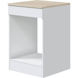Dmora - Mobile per forno Lunea, Base forno da incasso, Mobile contenitore con vano forno, Struttura base per elettrodomestico, 60x60 h90 cm, Bianco e