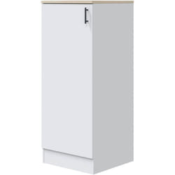 Dmora - Mobile alto 1 anta Aveny, Colonna cucina, Modulo dispensa verticale, Mobile verticale compatto, 60x60 h148 cm, Bianco e Rovere