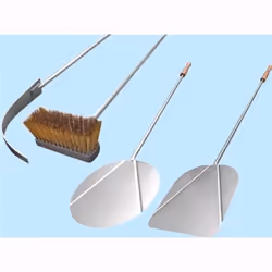Pala In Acciaio Inox Rettangolare 29x33cm. Con Manico Lunghezza 1,40cm. 1141