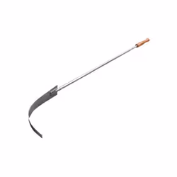 Pale e attrezzi per forni In acciaio con manico impugnatura in legno lunghezza 140 cm. Rimuovi brace 35 cm.