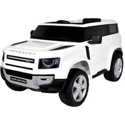 Auto Elettrica Bambini 12V Land Rover Defender Bianca con Telecomando