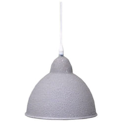 Vacchetti - Lampadario metallo vintage bianco/grigio sagomato con attacco cmø19h21
