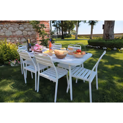 Sedia alluminio las vegas bianca cm 49x58h45/88 - Vista aggiuntiva 3