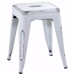 sgabello in metallo Dimensioni cm 39 x 45 x 39 cm colore bianco sbiancato