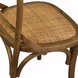 Sedia legno cross marrone chiaro sedutaintreccio cm 51x55h46,5/89