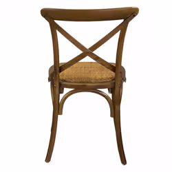 Sedia legno cross marrone chiaro sedutaintreccio cm 51x55h46,5/89