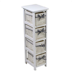 Mobiletto hilary cassettiera bianco 4 cassetti cm 22x28h81