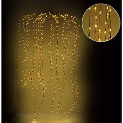 Luce cascata 648 led fissi+81 flash caldo al. fissa filo rame 70xh220x6 La Luce cascata 648 led fissi+81 flash caldo al. fiss ...