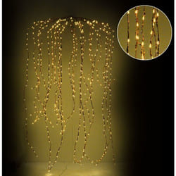 Vacchetti - Luce cascata 648 led fissi+81 flash caldo al. fissa filo rame 70xh220x6