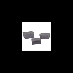 Scatola tessuto 1-3 grigio e argento rettangolare cm 42x30h20