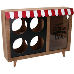 Vacchetti - Portabottiglie legno 4 posti con portatappi bistrot rettangolare cm38x25h8