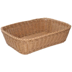 Vacchetti - Cestina polyrattan naturale rettangolare cm36x26h10