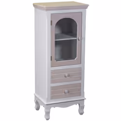 Mobiletto norimberga vetrina 1 anta vetro + 2 cassetti piccoli cm40x30h100 Caratteristiche: Materiale:LEGNO Colore:BIANCO
