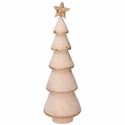 Caratteristiche: Decorazione Albero Natalizio Oro in legno Colore: Oro Dimensioni:ø7 h 22 cm Bianco e Oro Materiale: in legno ...