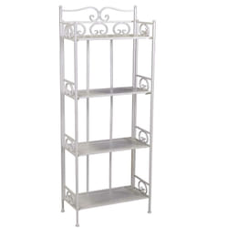 Scaffale metallo new jessica 4 piani bianco brush cm 47x23