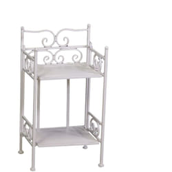 Vacchetti - Scaffale metallo new jessica stretto 2 piani bianco brush cm 25x23h48