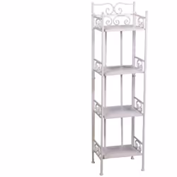 Scaffale metallo new jessica stretto 4 piani bianco brush cm27x23h104 Caratteristiche: Materiale:METALLO Colore:BIANCO