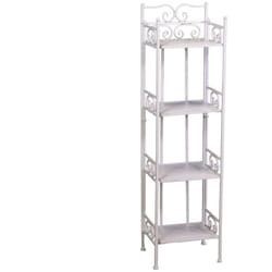 Scaffale metallo new jessica stretto 4 piani bianco brush cm27x23h104