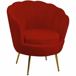 Poltrona velluto tulipan rosso fragola cm73x72h77 Caratteristiche: Materiale:VELLUTO Colore:Rosso Gambe Smontate