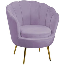 Poltrona velluto tulipan viola cm 73x72h77