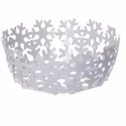 Caratteristiche: Cestino tondo Centrotavola natalizio Fiocchi di neve in metallo bianco ø20 h7 cm Colore: Fiocchi di neve Dim ...