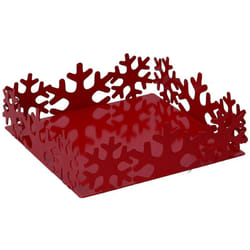 Vacchetti - Porta tovaglioli rosso fiocco neve tondo tavola natale