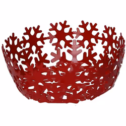 Caratteristiche: Cestino tondo Centrotavola natalizio Fiocchi di neve in metallo rosso ø20 h7 cm Colore: Fiocchi di neve Dime ...