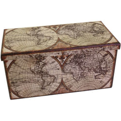 Baule ecopelle pieghevole mappamondo rettangolare cm 76x38h38
