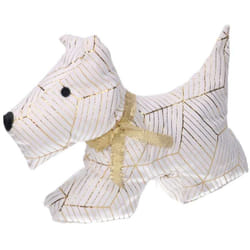 Fermaporta tessuto cane bianco cm35x5h26