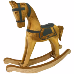 Cavallo a dondolo legno verde acqua marrone cm38x8h33,5 Caratteristiche: Materiale:LEGNO Colore:VERDE Wood Rocking Horse