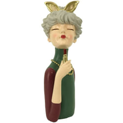 Vacchetti - Donna resina con rossetto verde cm16,5x12h32
