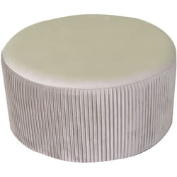 Puff velluto beige tondo cm ø56h28