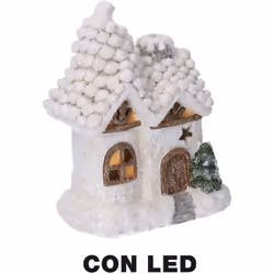 Caratteristiche: Decorazione Luminosa Casetta con Led Bianco in resina Colore: Bianco Dimensioni:17x11,5 h 22 cm Con Led Mate ...