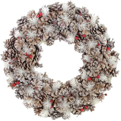 Vacchetti - Ghirlanda natalizia innevata corona porta coroncina di natale