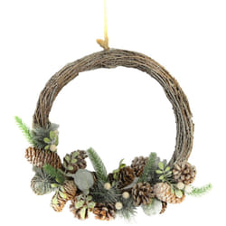 Vacchetti - Ghirlanda natalizia bianca corona porta coroncina di natale