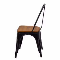 Sedia ferro new bristol nero seduta legno cm43x43h45/84 - Vista aggiuntiva 4