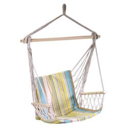 Rocking chair in yellow striped fabric cm50h100