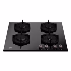 Bertazzoni P604PROGNE, Nero, 60 cm, Gas, Vetro, 4 Fornello(i), 4 Fornello(i)