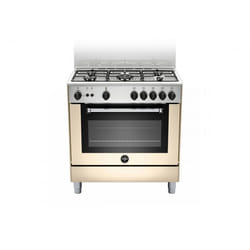 Bertazzoni La Germania Americana AMN855GCRV cucina Elettrico/Gas Gas Crema, Acciaio inox