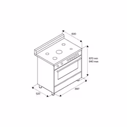 Bertazzoni La Germania Americana AMN965GVIV cucina Elettrico/Gas Gas Rosso