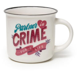 Legami - Cup Puccino, Tazza in Porcellana New Bone China, Tema Partner in Crime, Take a Break Collection, Capacità 350 ml, Lavabile in Lavastoviglie,