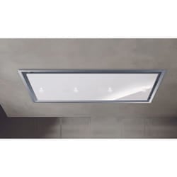 Baraldi - Cappa soffitto Gea Flat 90x60 cm. - Inox/Vetro Bianco con led – 800 m3/h