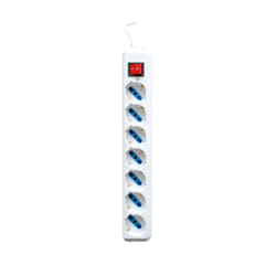 Ewent EW3927 prolunghe e multiple 1,5 m 7 presa(e) AC Nero, Blu, Rosso