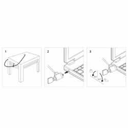 Ewent EW1242 cavo di sicurezza Nero, Acciaio inox 1,5 m - Vista aggiuntiva 2