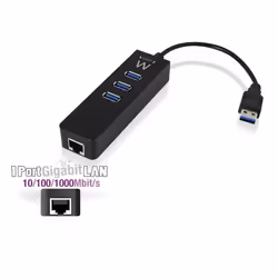 Ewent EW1140, USB 3.2 Gen 1 (3.1 Gen 1) Type-A, Nero, RJ-45, USB 3.2 Gen 1 (3.1 Gen 1) Type-A, 110 mm, 32 mm, 20 mm