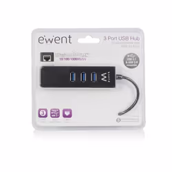 Ewent EW1140 replicatore di porte e docking station per laptop USB 3.2 Gen 1 (3.1 Gen 1) Type-A Nero - Vista aggiuntiva 4