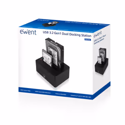 Ewent EW7014 docking station per unità di archiviazione USB 3.2 Gen 1 (3.1 Gen 1) Type-A Nero - Vista aggiuntiva 6