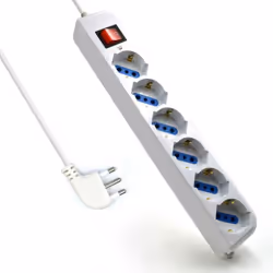 Descrizione Ewent EW3922-5M Multipresa Ciabatta Elettrica a 6 Posti prese Italiane 10A + Schuko, protezione Sovraccarico e So ...